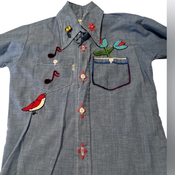 Robert Dale Other - Robert Dale Chambray shirt with embroidery size 10